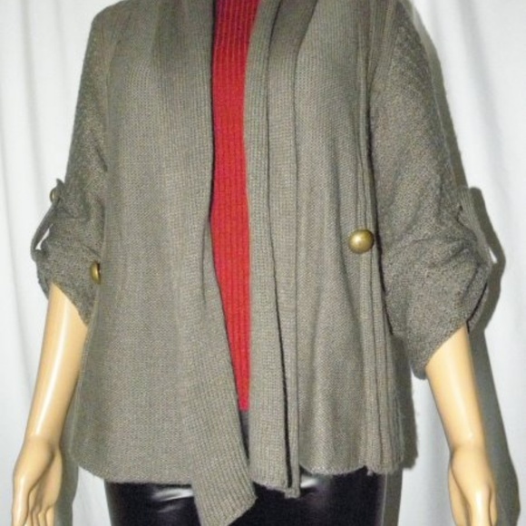Cute mixed media Shawl Collar Cardigan - Picture 3 of 8